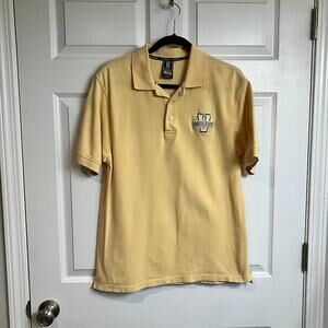 Vanderbilt Embroidered Polo Shirt Vintage Mens Size S Gear Big Cotton Yellow
